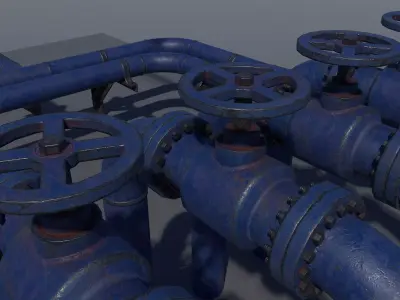 Modular Pipe Set Free low-poly 3D model