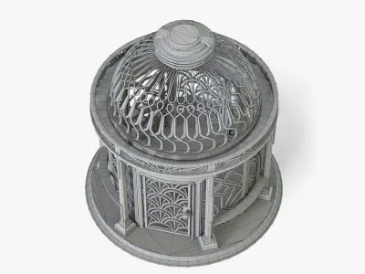 Birdcage Art Deco Low-poly 3D model