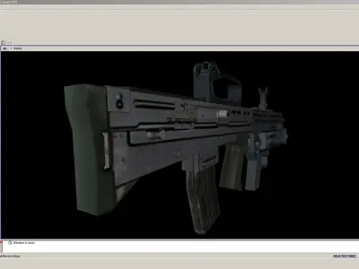 SA80-Launcher-CarryHandle gun on computer screen Low-poly 3D model