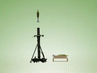 81mm Mortar Free 3D model
