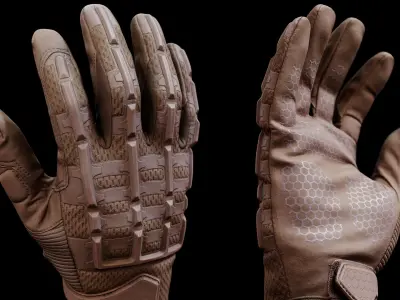 Tactical Gloves 024 Low-poly 3D model