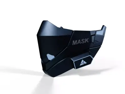Futuristic Sci-Fi Face Mask Low-poly 3D model