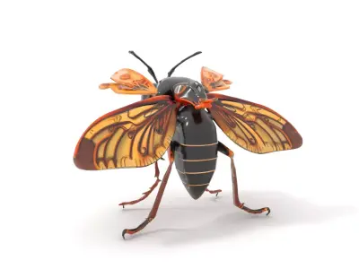 Steampunk Cicada model pack Low-poly 3D model