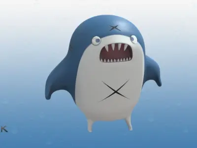 Bloop the CowboyShark 3D model