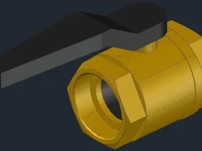 Ball Valve Threaded RB Sizes DN15 to DN100 Low-poly 3D model