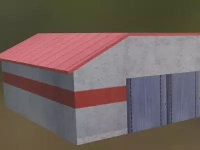 hangar3 shed with roof Free low-poly 3D model