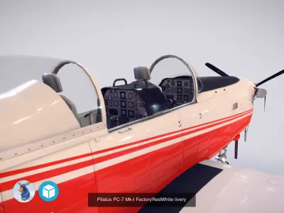 Pilatus PC-7 Mk-I With four livery 3D Model Collection