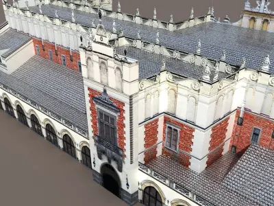 Krakow Sukiennice Hall Low Poly 3d Model Low-poly 3D model