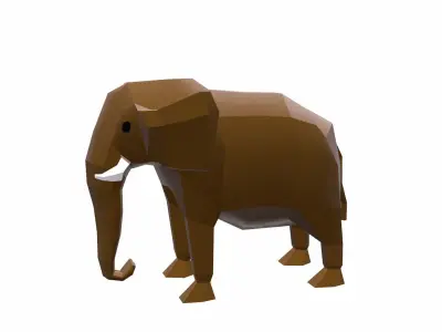 Elephant Cartoon Low-poly 3D model