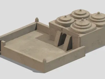 Bidaia Mosque Low Poly PBR Low-poly 3D model