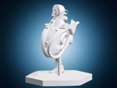 Female Astronaut in Advanced Sci-Fi Spacesuit 3D print model