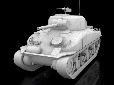  Low Poly M4A1 Sherman 3D model