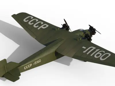 ANT-9 passenger aircraft 3D model