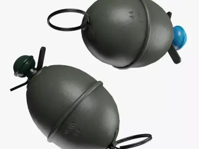 M39 Eihandgranate in blue green Pack Low-poly 3D model