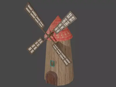 Windmill - Low Poly 3D Model Low-poly 3D model