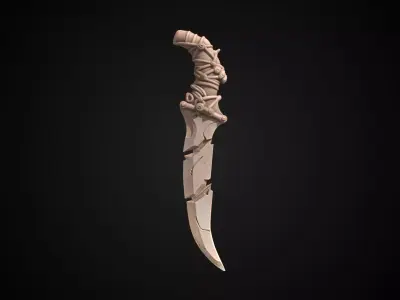 Stylized Orc Sword - Bonehook - Game Ready 3D model