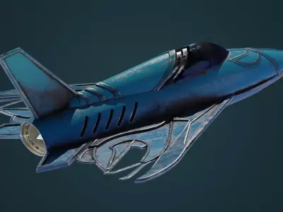 Rusty Space Plane Low-poly 3D model