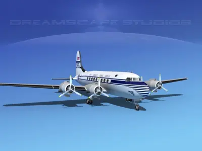 Douglas DC-4 Pan Am 3D model