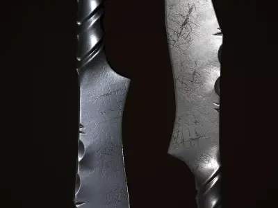 Forged Knife Low-poly 3D model