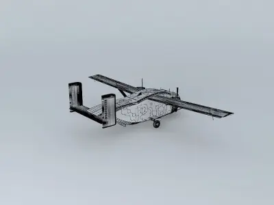SHORT pink skydiving skyvan FULL INTERIOR 3D model