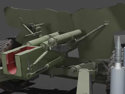 MT-12 Rapier Anti-Tank gun in Ukrainian Camo 3D model
