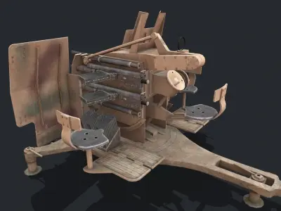 Flak38  Low-poly 3D model