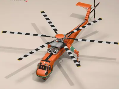 S-64E Skycrane 3D model