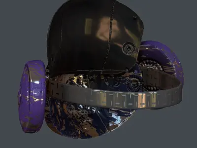 Gas mask helmet 3d model scifi Low-poly Low-poly 3D model 20