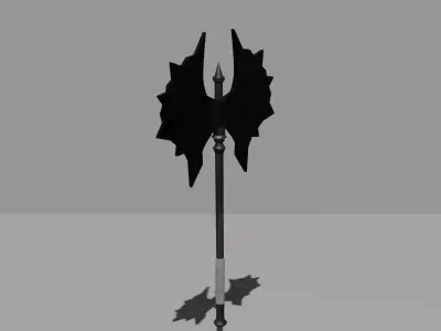 Dark Fantasy Battle Axe Game Ready 3D Model Low-poly 3D model