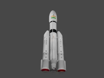 PSLV ISRO CHANDRAYAAN 3 Low-poly 3D model Low-poly 3D model