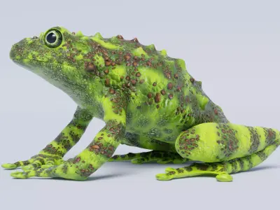 Vietnamese Mossy Frog Rigged Free low-poly 3D model