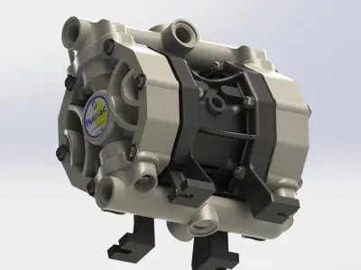 BOMBA A DIAFRAGMA FLUIMAC P0050P-HTTPT1-AB DIAPHRAGM PUMP 3D model