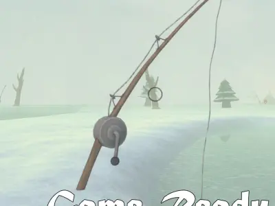 cartoon fishingpole Low-poly 3D model