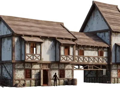 Medieval House 33 PBR 4K GameReady Low-poly 3D model