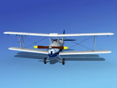 Dehavilland DH82 Tiger Moth V11 3D model