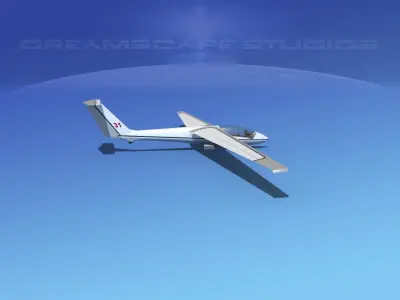 SZD-36 Cobra Glider V01 Low-poly 3D model