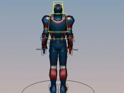 Iron Man Patriot Rigged Free low-poly 3D model