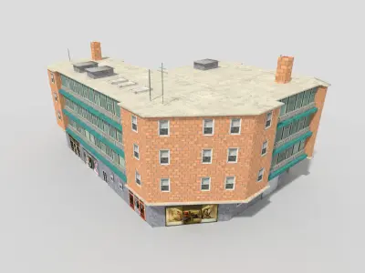 City Office Building Low-poly 3D model