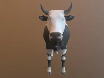 Cow low poly bull Low-poly 3D model