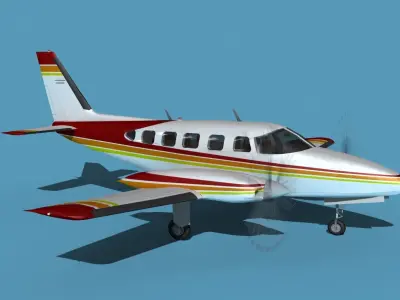 Piper PA-31-350 Navajo Chieftain V08 3D model