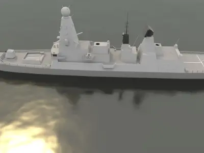 hms type 45 Low-poly 3D model