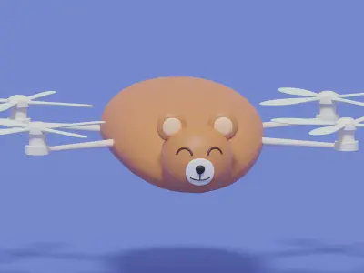 Cartoon Bear Animal Drone 3D model