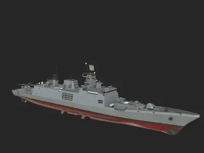INS Shivalik-class Frigate Type P17 Project 17 Frigate Low-poly 3D model