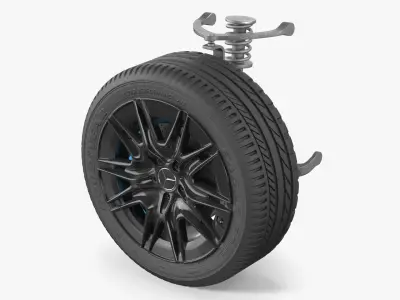 Mercedes Car Wheel Rim with Suspension 3D model