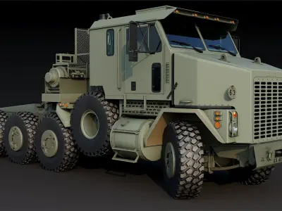 Military truck Oshkosh M1070 HET 8x8 Low-poly 3D model