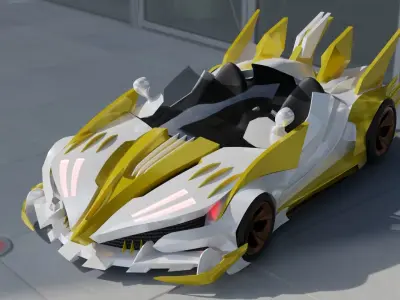 fantasy car Free low-poly 3D model