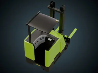 Forklift 2 Basic Low-poly 3D model