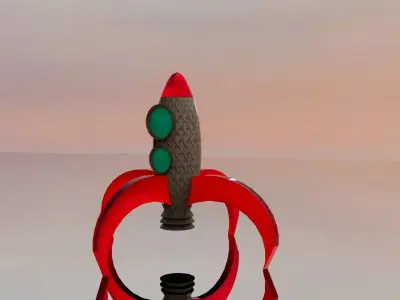 Advance Rocket Low Poly Sci-Fi Spaceship 3D Model Free low-poly 3D model