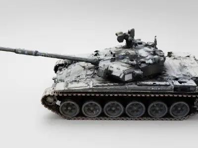Russian T-90 tank destroyed by Ukrainian army 3D model