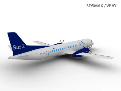 SAAB 2000 Low-poly 3D model